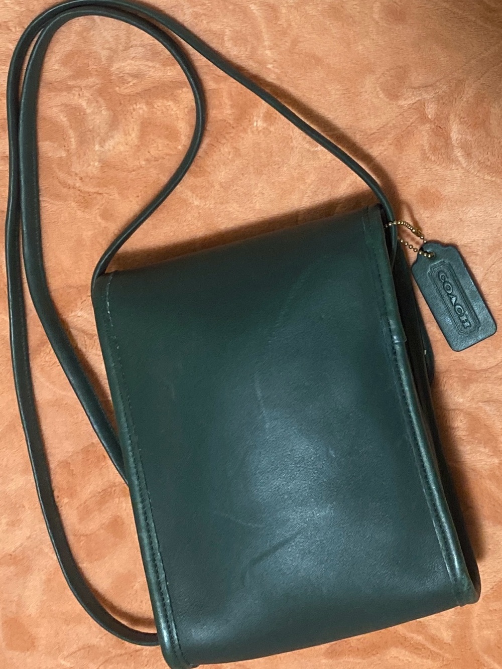 Rare Vintage Coach Forest Green Scooter Leather Crossbody Bag 9893 - Picture 11 of 16